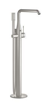GROHE ESSENCE NEW vanová baterie na podlahu, s přepínačem, se sprchovou soupravou, supersteel