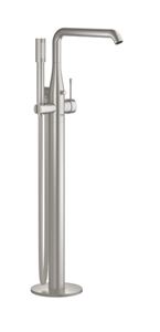 GROHE ESSENCE NEW vanová baterie na podlahu, s přepínačem, se sprchovou soupravou, supersteel