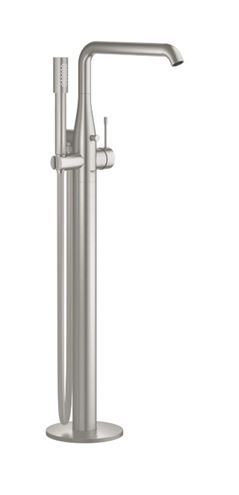 GROHE ESSENCE NEW vanová baterie na podlahu, s přepínačem, se sprchovou soupravou, supersteel 23491DC1 Obrázek - Hlavní obrázek