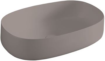 ARTCERAM COGNAC QUADRO umyvadlo na desku 55 cm, bez přepadu, Saniglaze, brown tortora