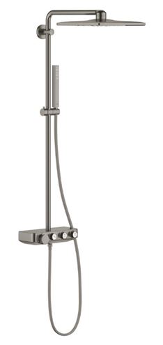GROHE EUPHORIA SMARTCONTROL SYSTEM 310 CUBE DUO sprchový set s termostatickou baterií, horní sprcha se 2 proudy, ruční sprcha, tyč, hadice, kartáčovaný hard graphite 26508AL0 Obrázek - Hlavní obrázek
