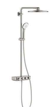 GROHE EUPHORIA SMARTCONTROL SYSTEM 310 DUO sprchový set s termostatickou baterií, horní sprcha, ruční sprcha se 3 proudy, tyč, hadice, supersteel