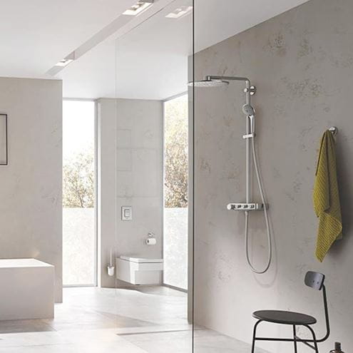 GROHE EUPHORIA SMARTCONTROL SYSTEM 310 DUO sprchový set s termostatickou baterií, horní sprcha, ruční sprcha se 3 proudy, tyč, hadice, supersteel 26507DC0 Obrázek - fotka