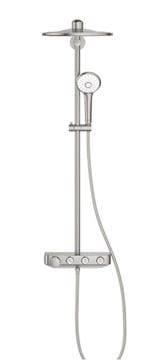 GROHE EUPHORIA SMARTCONTROL SYSTEM 310 DUO sprchový set s termostatickou baterií, horní sprcha, ruční sprcha se 3 proudy, tyč, hadice, supersteel 26507DC0 Obrázek - fotka