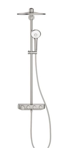 GROHE EUPHORIA SMARTCONTROL SYSTEM 310 DUO sprchový set s termostatickou baterií, horní sprcha, ruční sprcha se 3 proudy, tyč, hadice, supersteel 26507DC0 Obrázek - fotka