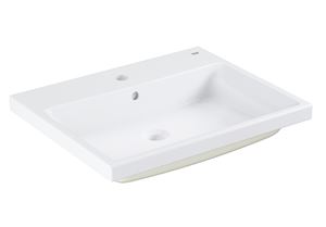 GROHE CUBE CERAMIC umyvadlo 60 cm, s otvorem pro baterii a přepadem, broušené, PureGuard, alpská bílá