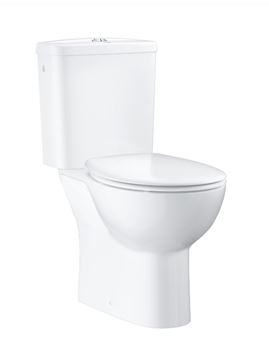 GROHE BAU CERAMIC WC kombi, se SoftClose sedátkem, Rimless splachování, zadní odpad, Dual-Flush, boční napouštění, alpská bílá