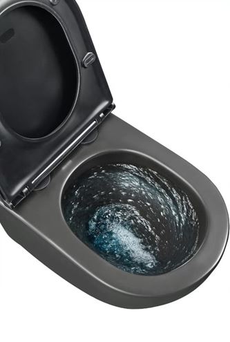 BASIC PRO závěsné WC, se SoftClose sedátkem, hygienické splachování, matná černá BAPROPT052-BM Obrázek - fotka