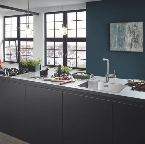 GROHE K700 nerezový dřez 550x450 mm, kartáčovaná nerez  31726SD0 Obrázek - fotka