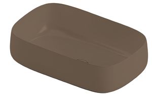 ARTCERAM COGNAC QUADRO umyvadlo na desku 55 cm, bez přepadu, Saniglaze, brown tortora
