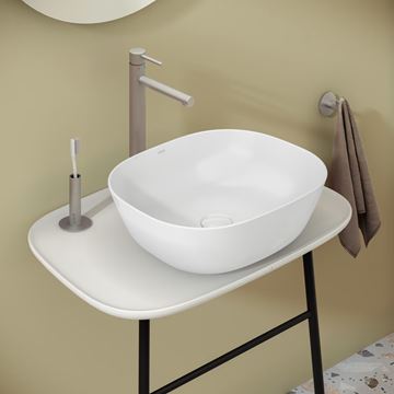 VITRA ORIGIN umyvadlová stojánková baterie, kartáčovaný nikl A4255734 Obrázek - fotka