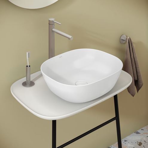 VITRA ORIGIN umyvadlová stojánková baterie, kartáčovaný nikl A4255734 Obrázek - fotka