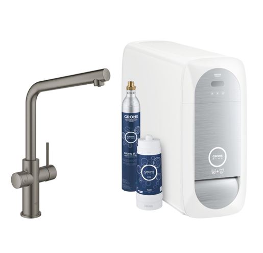 GROHE BLUE HOME dřezová elektronická baterie, s filtračním a chladícím zařízením, Bluetooth, napájení ze sítě, kartáčovaný hard graphite 31454AL1 Obrázek - Hlavní obrázek