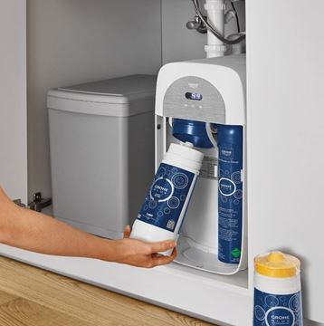 GROHE BLUE HOME dřezová elektronická baterie, s filtračním a chladícím zařízením, Bluetooth, napájení ze sítě, kartáčovaný hard graphite 31454AL1 Obrázek - fotka