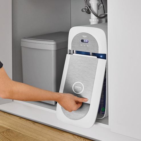 GROHE BLUE HOME dřezová elektronická baterie, s filtračním a chladícím zařízením, Bluetooth, napájení ze sítě, kartáčovaný hard graphite 31454AL1 Obrázek - fotka