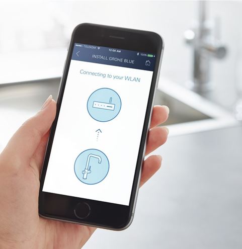 GROHE BLUE HOME dřezová elektronická baterie, s filtračním a chladícím zařízením, Bluetooth, napájení ze sítě, kartáčovaný hard graphite 31454AL1 Obrázek - fotka