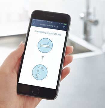 GROHE BLUE HOME dřezová elektronická baterie, s filtračním a chladícím zařízením, Bluetooth, napájení ze sítě, kartáčovaný hard graphite 31454AL1 Obrázek - fotka