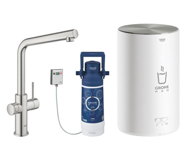 GROHE RED DUO dřezová elektronická baterie, s ohřevem, velikost M, GROHE ChildLock, napájení ze sítě, supersteel 30327DC1 Obrázek - Hlavní obrázek