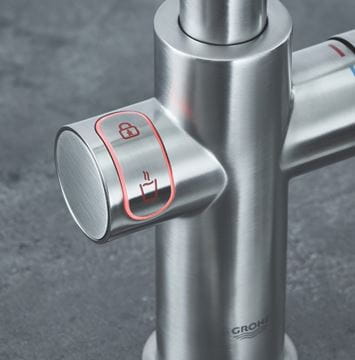 GROHE RED DUO dřezová elektronická baterie, s ohřevem, velikost M, GROHE ChildLock, napájení ze sítě, supersteel 30327DC1 Obrázek - fotka