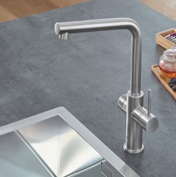 GROHE RED DUO dřezová elektronická baterie, s ohřevem, velikost M, GROHE ChildLock, napájení ze sítě, supersteel 30327DC1 Obrázek - fotka