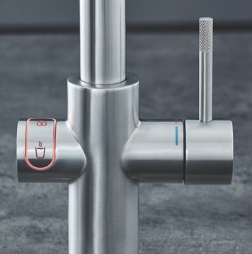 GROHE RED DUO dřezová elektronická baterie, s ohřevem, velikost M, GROHE ChildLock, napájení ze sítě, supersteel 30327DC1 Obrázek - fotka