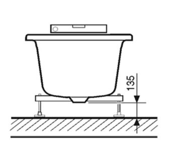 LAUFEN PALLADIUM nožičky k vaně H2961710000001 Technický nákres
