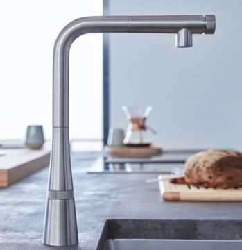 GROHE ZEDRA SMARTCONTROL dřezová baterie, s vytahovací koncovkou, supersteel 31593DC2 Obrázek - fotka