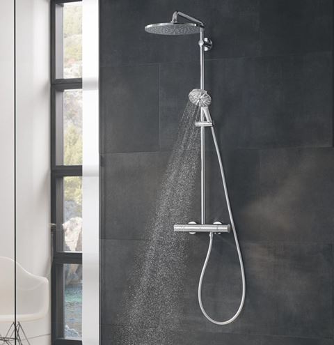 GROHE RAINSHOWER SMARTACTIVE 310 sprchový set s termostatickou baterií, horní sprcha, ruční sprcha, tyč, hadice, chrom 26648000 Obrázek - fotka