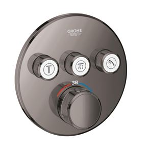 GROHE GROHTHERM SMARTCONTROL podomítková termostatická baterie, pro 3 spotřebiče, Water Saving, hard graphite