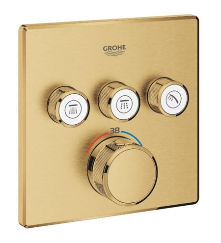 GROHE GROHTHERM SMARTCONTROL podomítková termostatická baterie, pro 3 spotřebiče, Water Saving, kartáčovaný cool sunrise 29126GN0 Obrázek - Hlavní obrázek