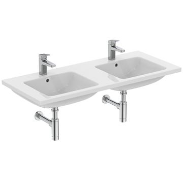 IDEAL STANDARD I.LIFE B dvojumyvadlo 121 cm, se 2 otvory pro baterie a přepadem T460201 Obrázek - fotka