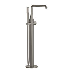 GROHE ESSENCE NEW vanová baterie na podlahu, s přepínačem, se sprchovou soupravou, kartáčovaný hard graphite