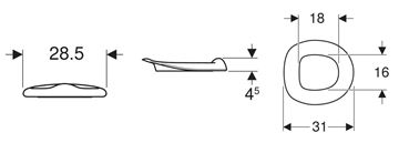 GEBERIT BAMBINI dětské sedátko na WC, karmínová 502.972.FY.1 Technický nákres