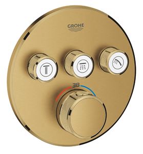 GROHE GROHTHERM SMARTCONTROL podomítková termostatická baterie, pro 3 spotřebiče, Water Saving, kartáčovaný cool sunrise