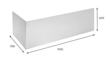 LAUFEN PRO L čelní panel k vaně 170x70x60 cm H2961010000001 Technický nákres