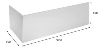 LAUFEN PRO L čelní panel k vaně 180x80x60 cm H2961210000001 Technický nákres