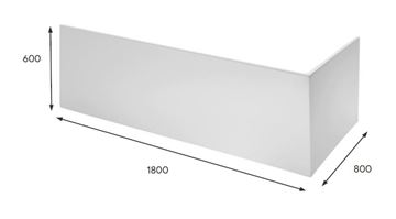 LAUFEN PRO L čelní panel k vaně 180x80x60 cm H2961220000001 Technický nákres