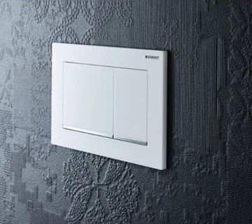 GEBERIT OMEGA 20 SQUARE ovládací tlačítko pro dvě splachování, plast, bílá/lesklý chrom 115.080.KJ.1 Obrázek - fotka