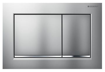 GEBERIT OMEGA 20 SQUARE ovládací tlačítko pro dvě splachování, plast, lesklý/matný chrom