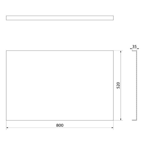 POLYSAN COUVERT boční panel k vaně 80x52 cm 72856 Technický nákres