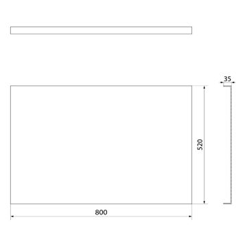 POLYSAN COUVERT boční panel k vaně 80x52 cm 72856 Technický nákres