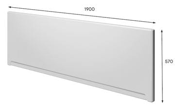 RIHO čelní panel k vaně 190x57 cm 209308 Technický nákres