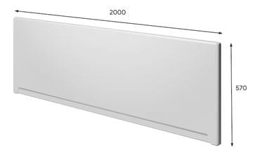 RIHO čelní panel k vaně 200x57 cm 209311 Technický nákres