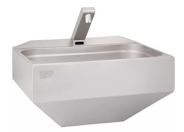 AZP BRNO umyvadlo 53 cm, se senzorovou termostatickou baterií, napájení z baterie, nerez