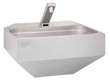 AZP BRNO umyvadlo 53 cm, se senzorovou termostatickou baterií, napájení ze sítě, nerez