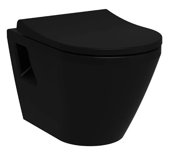 VITRA INTEGRA závěsné WC, Rim-ex splachování, VitrAhygiene, matná černá  7062B083-0075 Obrázek - Hlavní obrázek
