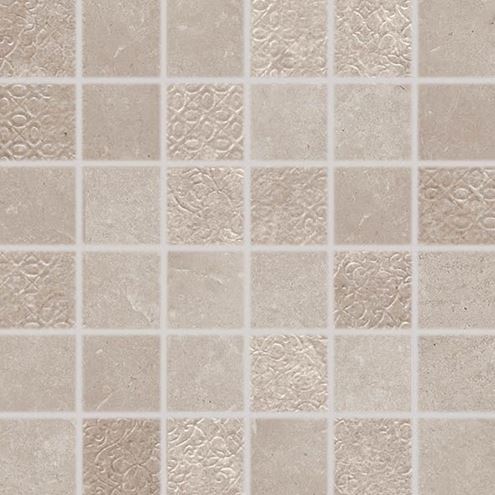 RAKO LIMESTONE mozaika 30x30(5x5) cm, lepená na síti, mat-lesk reliéf, béžovošedá DDM06802 Obrázek - Hlavní obrázek