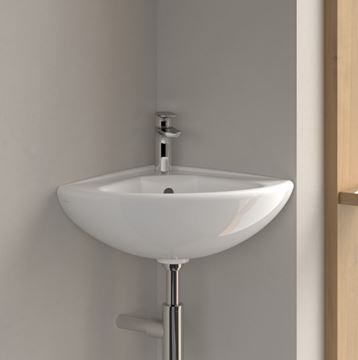 VILLEROY & BOCH O.NOVO umývátko rohové 41,5 cm, s otvorem pro baterii a přepadem 73274001 Obrázek - fotka