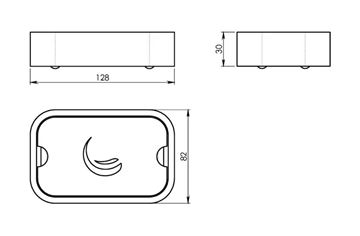 GEDY NINFEA mýdlenka, polyresin, bílá/bambus 131102 Technický nákres