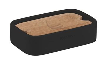 GEDY NINFEA mýdlenka, polyresin, černá/bambus